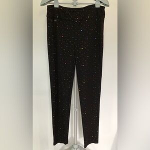 Lisette L Montreal Leggings Black w/ Multicolour Sparkly Print Women's Size 10